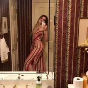 Pants romper / orange, red, good for fall & spring